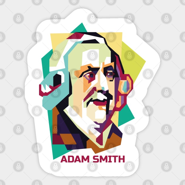 Adam Smith in WPAP Sticker by smd90